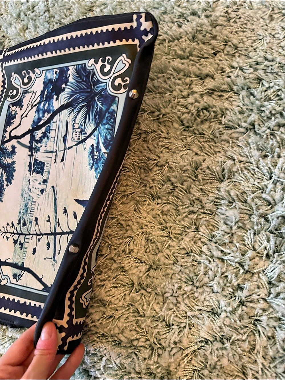 Mary Katrantzou Printed Leather Clutch in Black & Pink - Picture 5 of 6